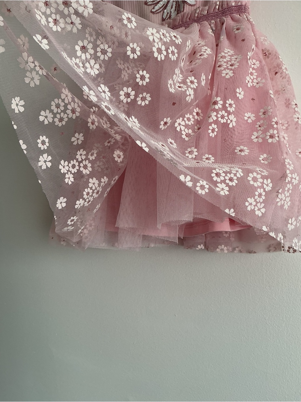 btween Pink Floral Sequin Daisy Tulle Dress - Picture 5 of 7